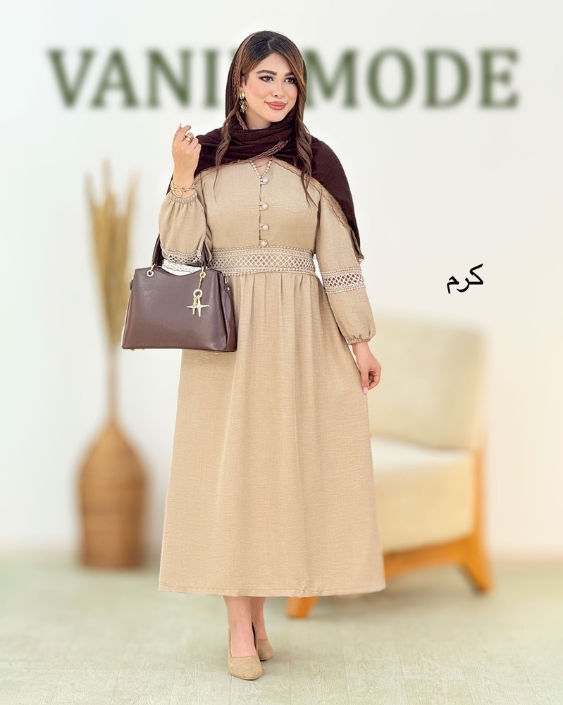 پیراهن گیپور کمرکش زنانه کد i013