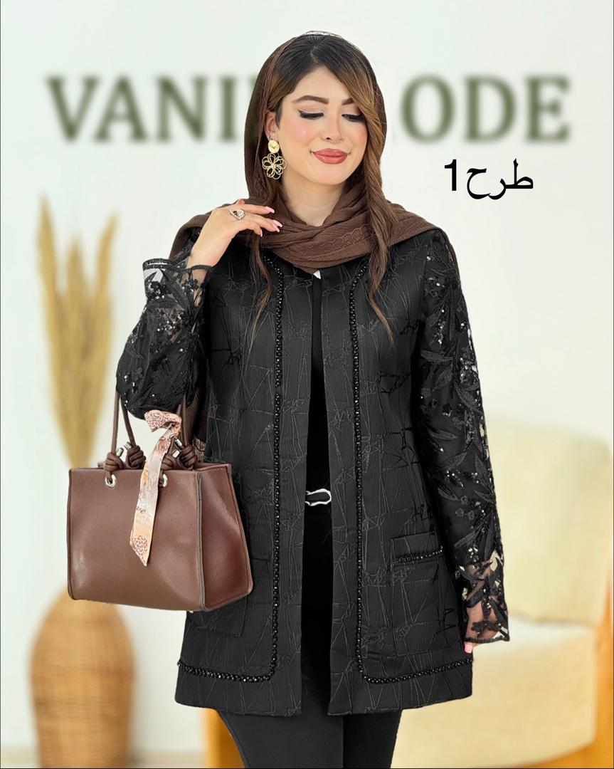 کت ژاکارد آستین تور کد i079