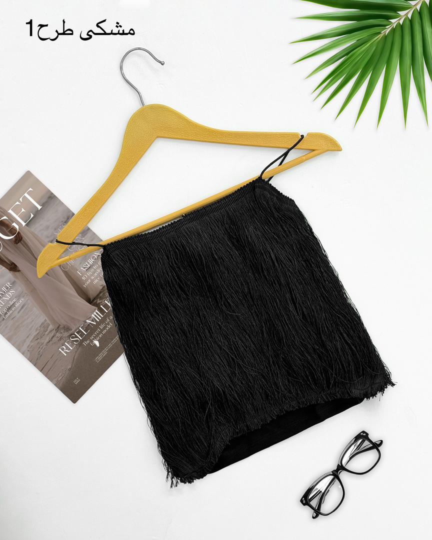 تاپ مجلسی ریش دار کرپ اسکاچی کد g539