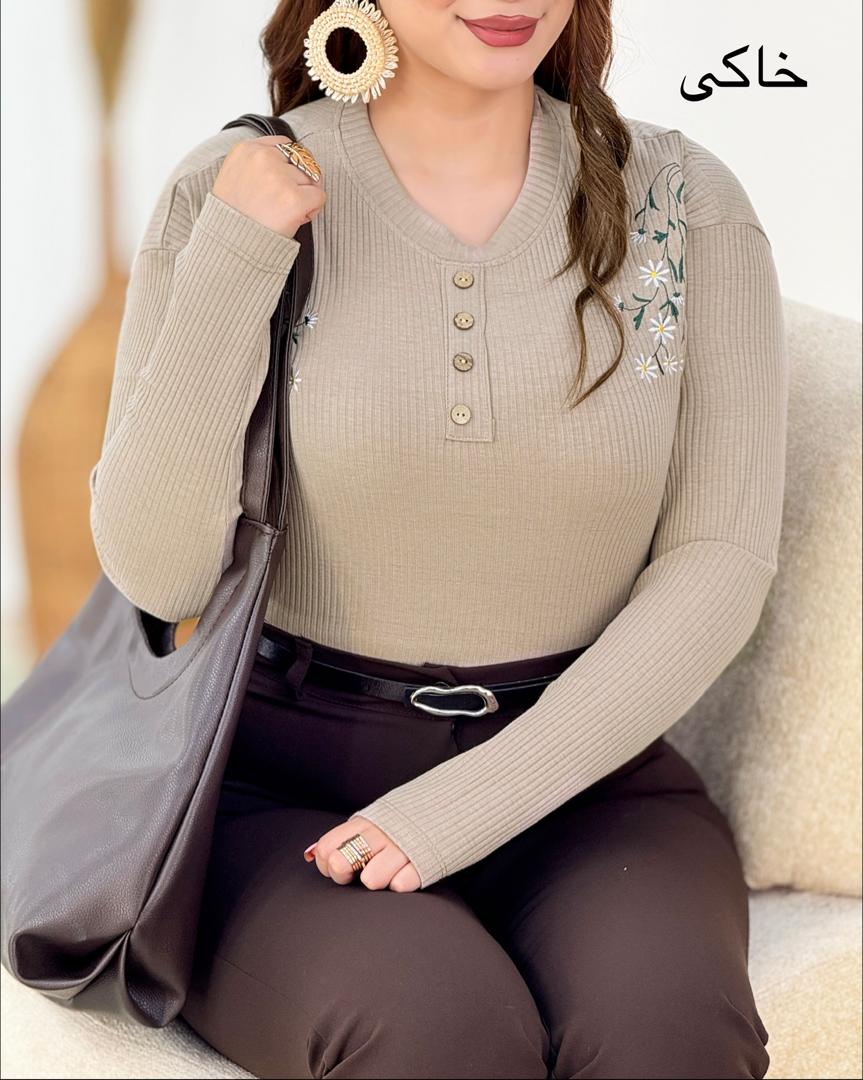 بلوز کرکره ای گلدوزی فانریپ کد i085