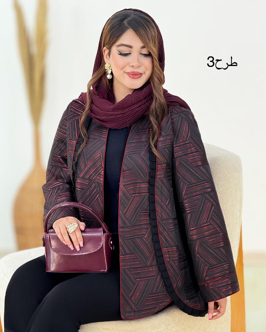 کت مزونی جلو پیل‌دار ژاکارد کد i031