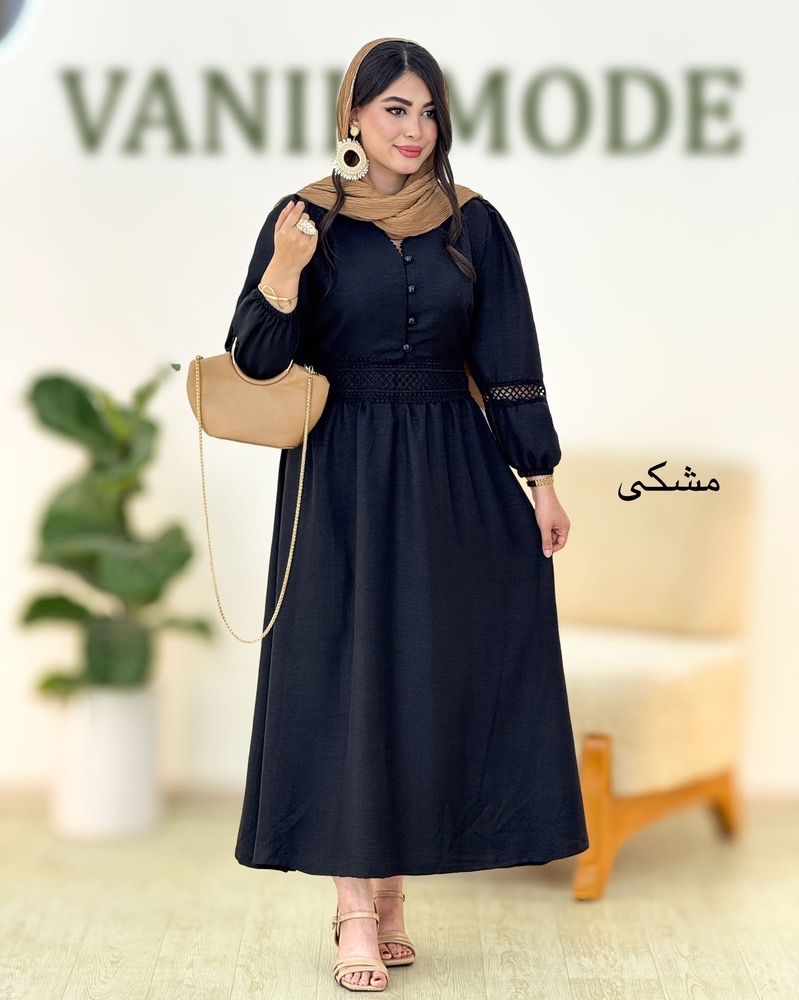 پیراهن گیپور کمرکش زنانه کد i013