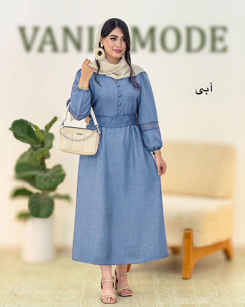 پیراهن گیپور کمرکش زنانه کد i013