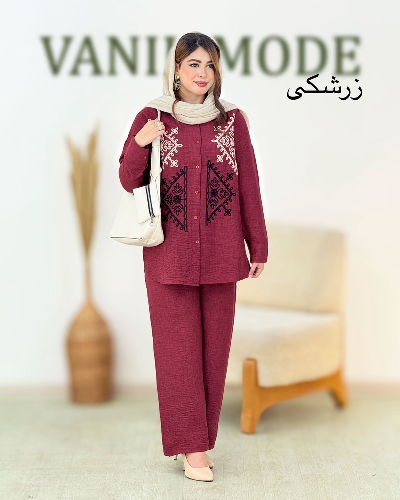 ست مانتو شلوار گلدوزی کد h989