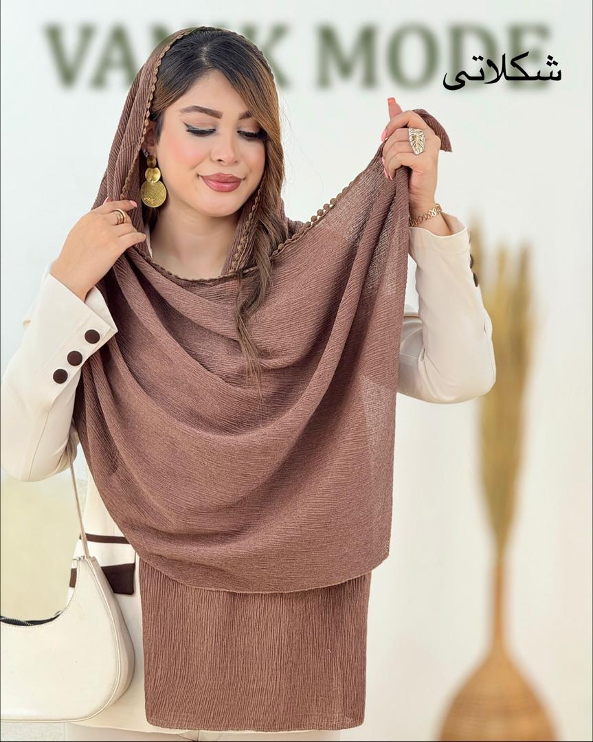 شال دور عدسی رنگی پلیسه کد i082