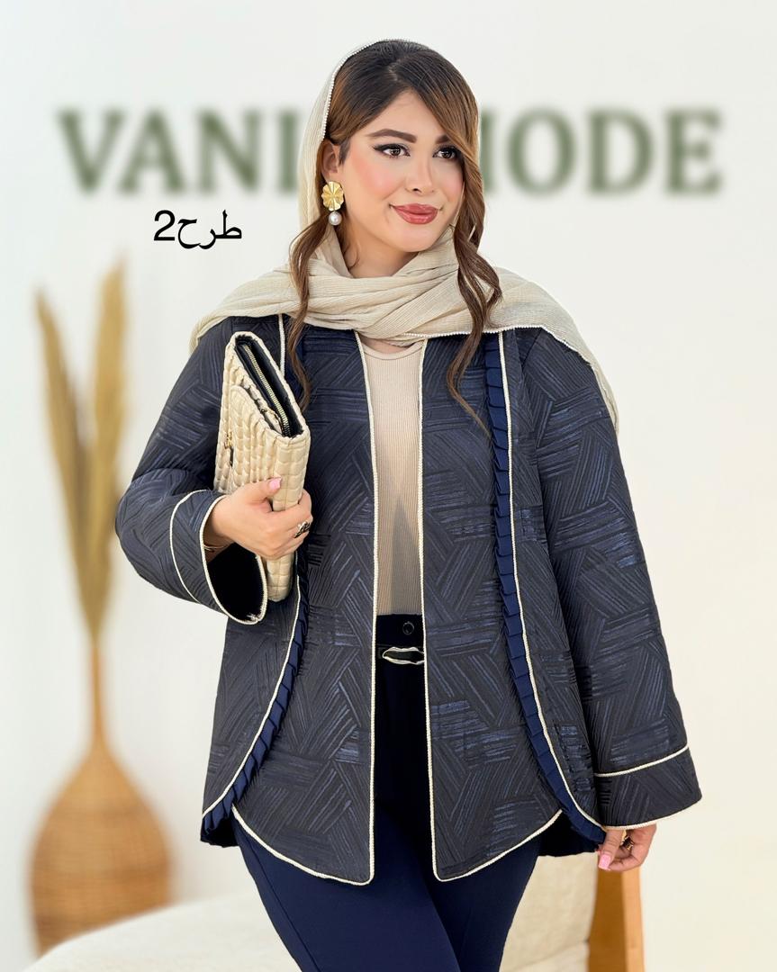 کت مزونی جلو پیل‌دار ژاکارد کد i031