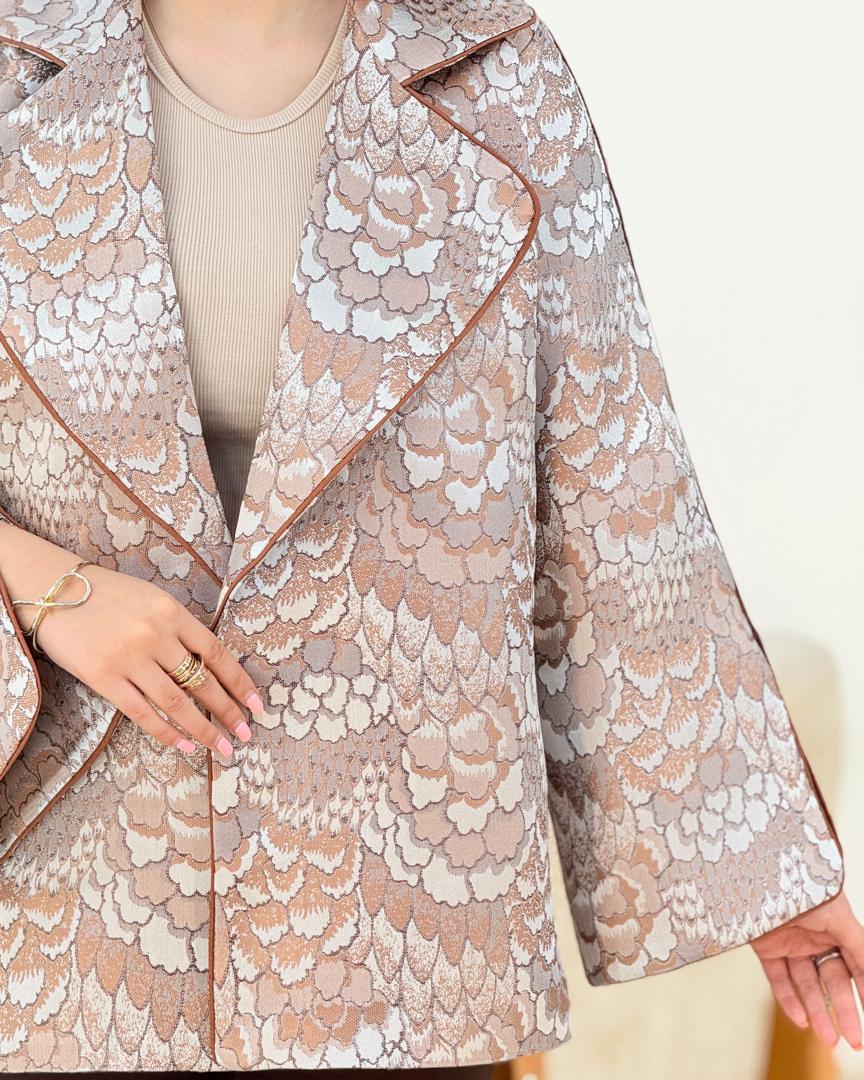 کت ژاکارد مجلسی کوتاه نواردوزی کد i071