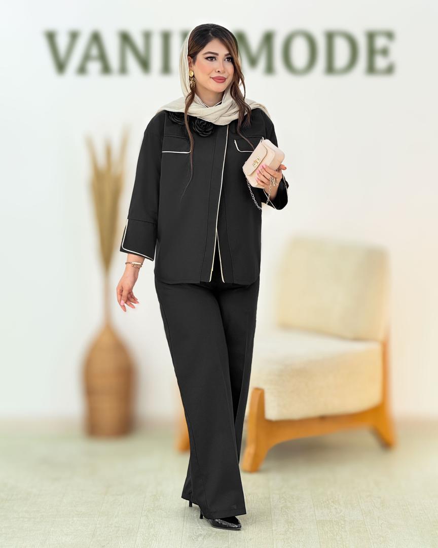 ست کت شلوار گلدار مغزی دوزی داکرون کد i030