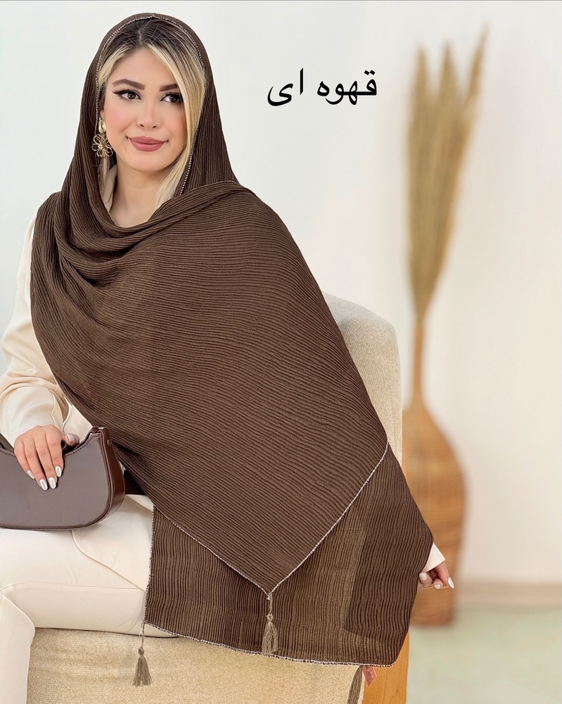 شال پلیسه منگوله دار دورلمه کد g500