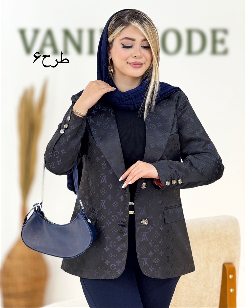 کت یقه انگلیسی طرح دار ژاکارد کد i034