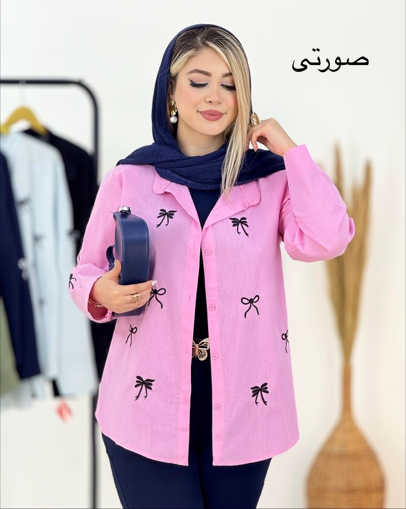 شومیز لینن گلدوزی پاپیون کد i200