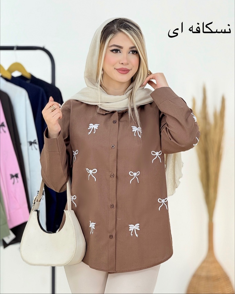 شومیز لینن گلدوزی پاپیون کد i200