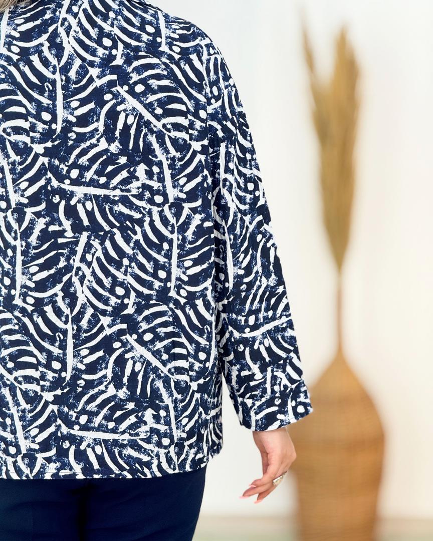 شومیز ینزی چاپی دو جیب کد i130