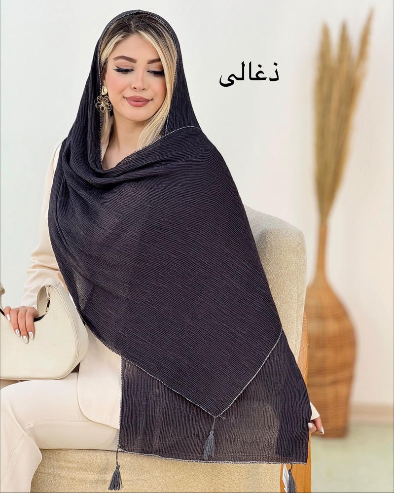 شال پلیسه منگوله دار دورلمه کد g500