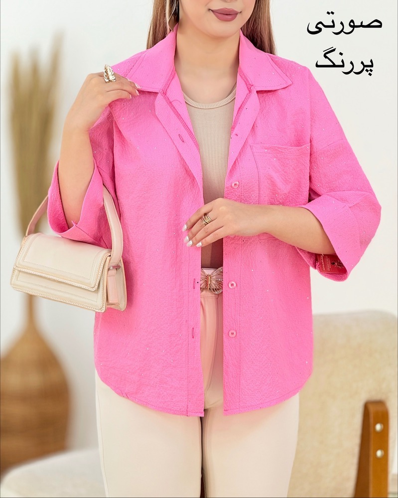 شومیز نگینی جیب دار ینزی کد i277