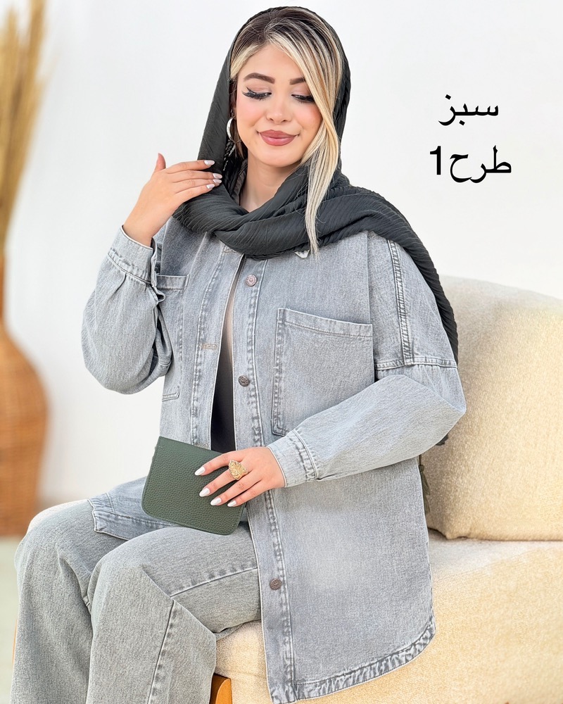 کت جین جلو جیب بلند کد i160