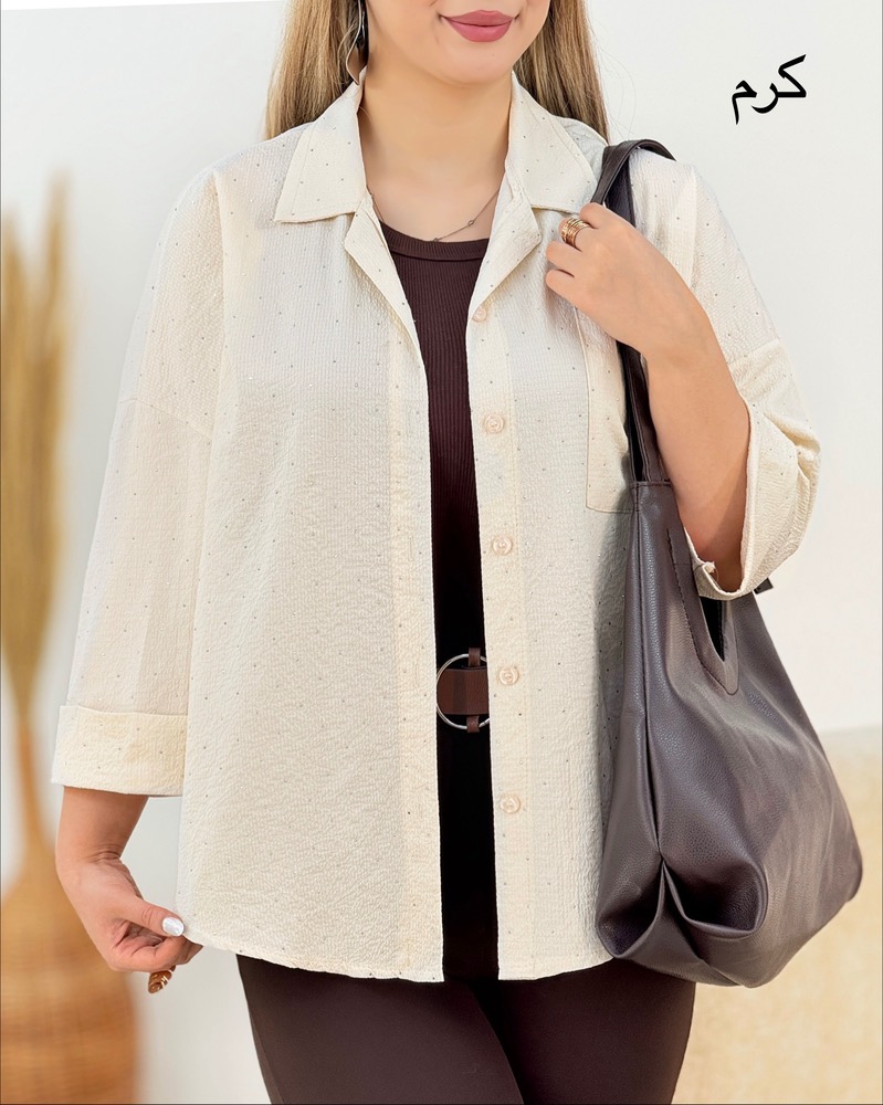شومیز نگینی جیب دار ینزی کد i277