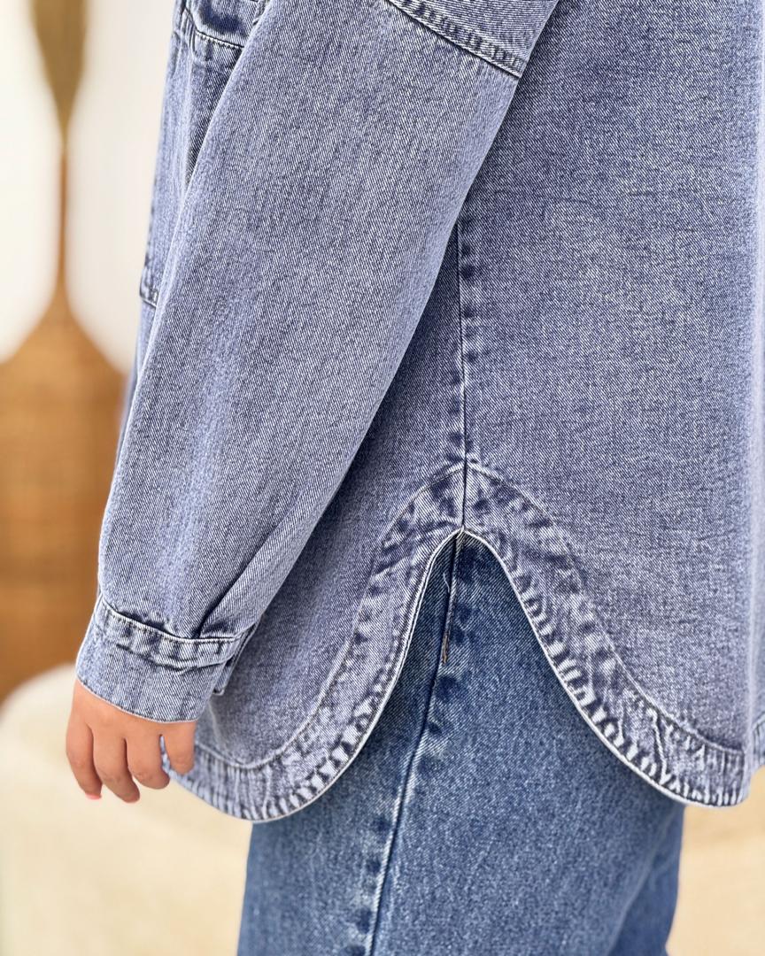 کت جین پایین هلال دار کوتاه کد - i161