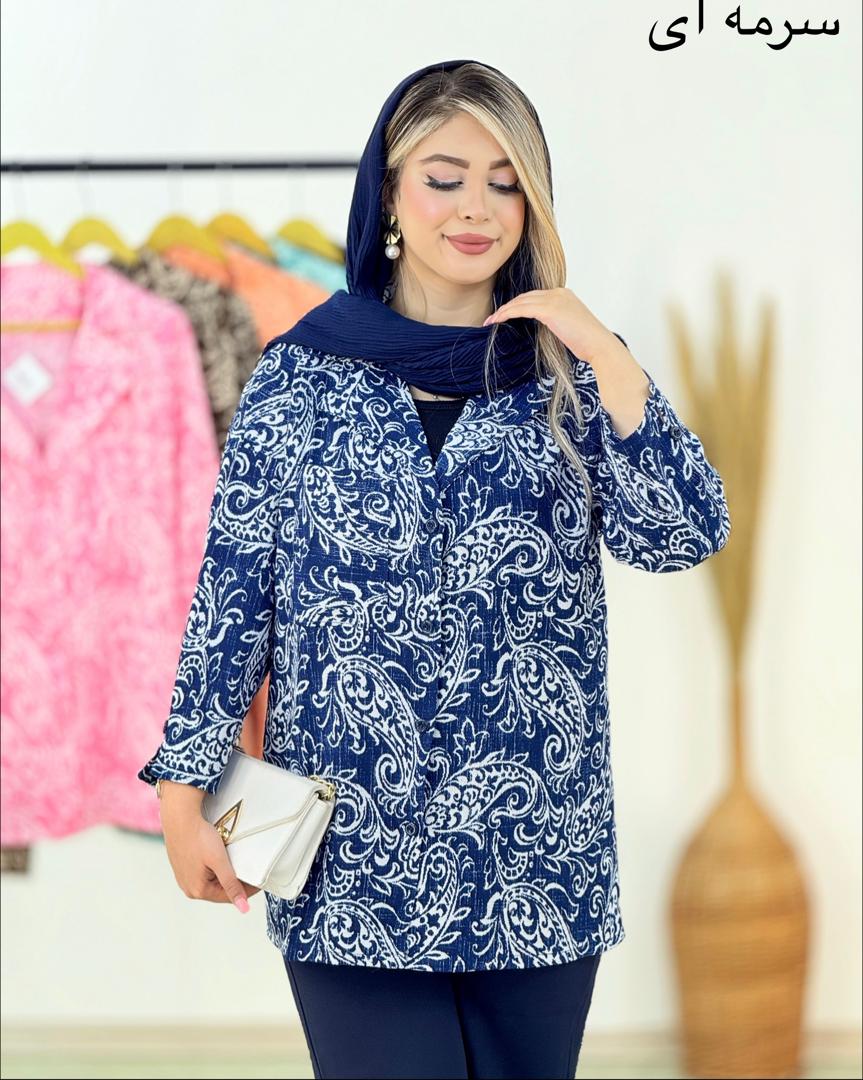 شومیز  چاپی یقه انگلیسی ینزی کد i168