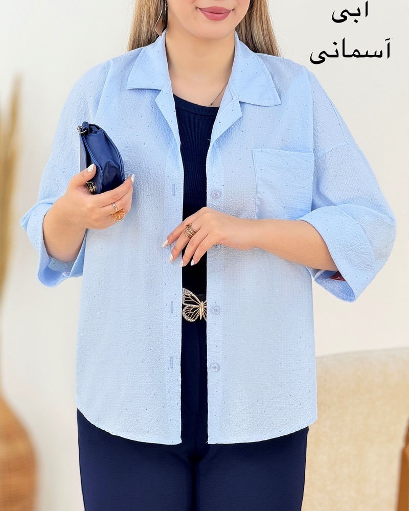 شومیز نگینی جیب دار ینزی کد i277