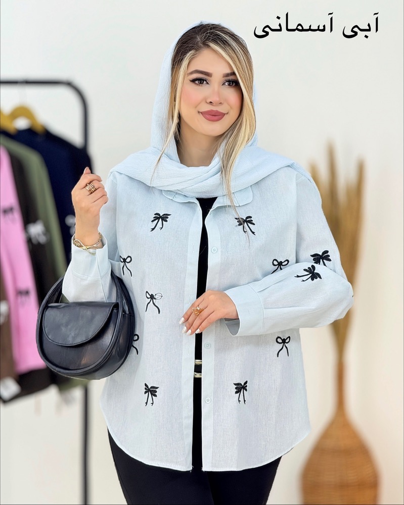 شومیز لینن گلدوزی پاپیون کد i200