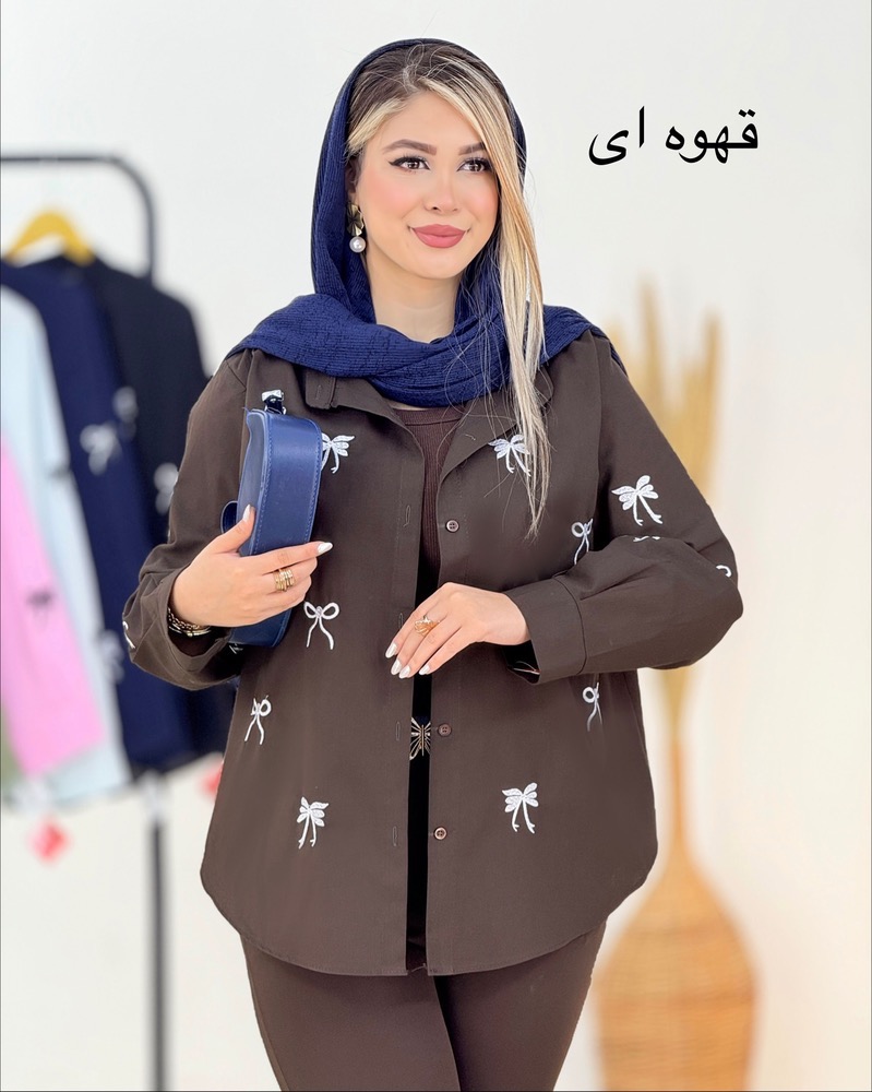 شومیز لینن گلدوزی پاپیون کد i200