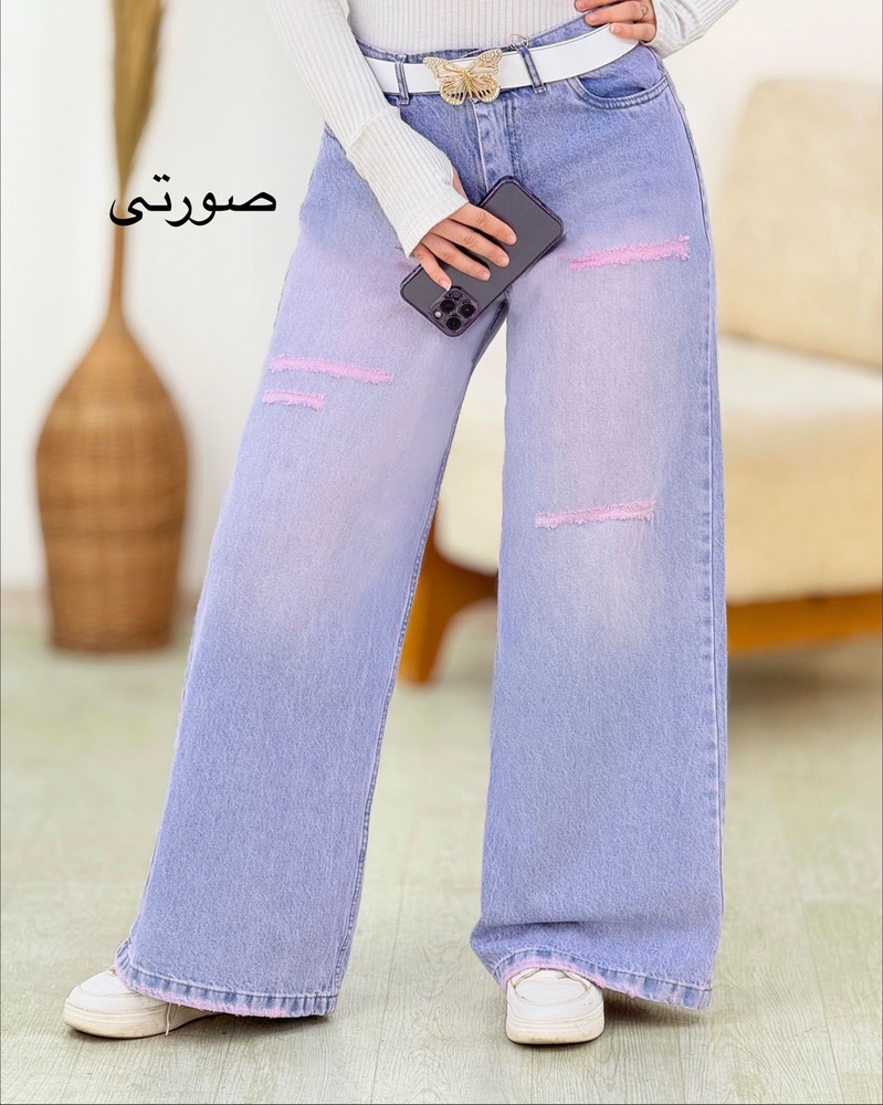 شلوار فول بگ زاپدار جین کد i229