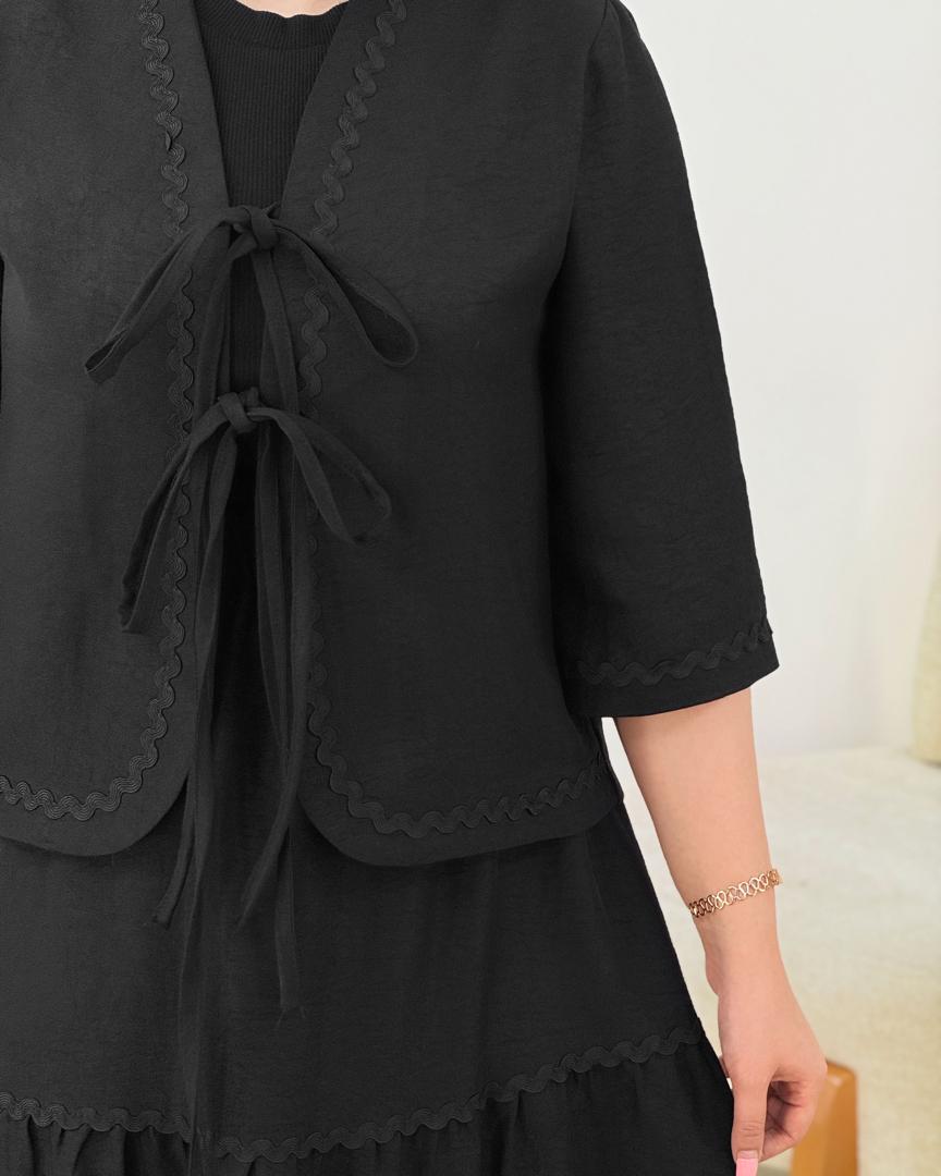 کت و دامن شانتون بنددار مجلسی کد i177