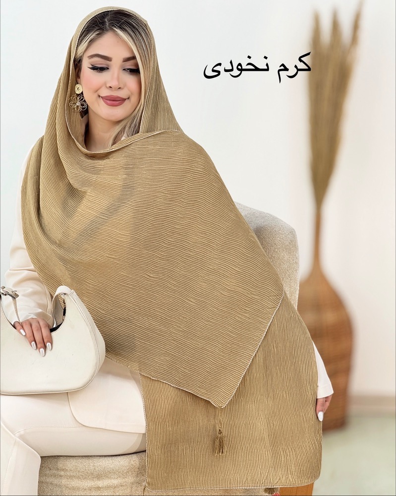شال پلیسه منگوله دار دورلمه کد g500