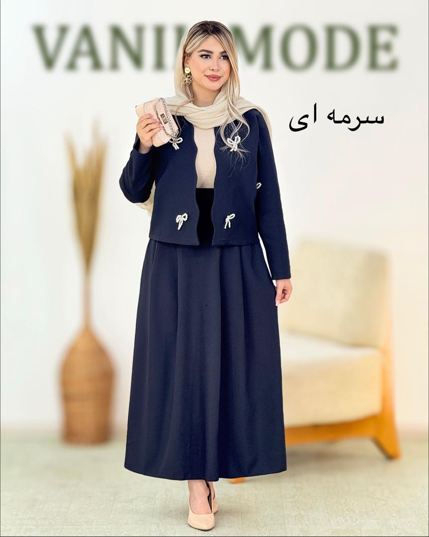 کت دامن مجلسی مروارید دوزی کد i159