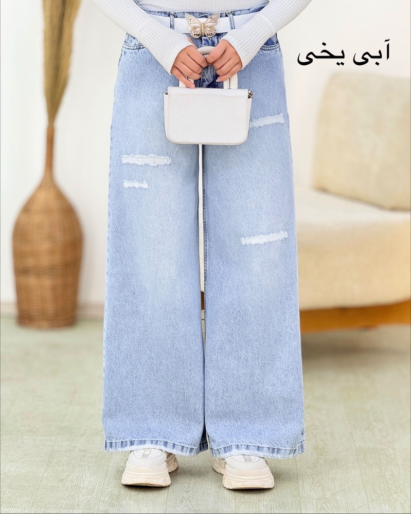 شلوار فول بگ زاپدار جین کد i229