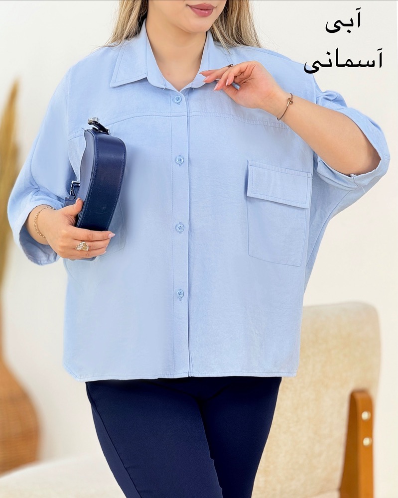 شومیز جلو جیب یقه مردانه کد i287