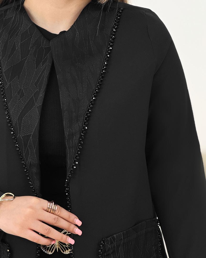 مانتو ژاکارد سنگ دوزی کد I118