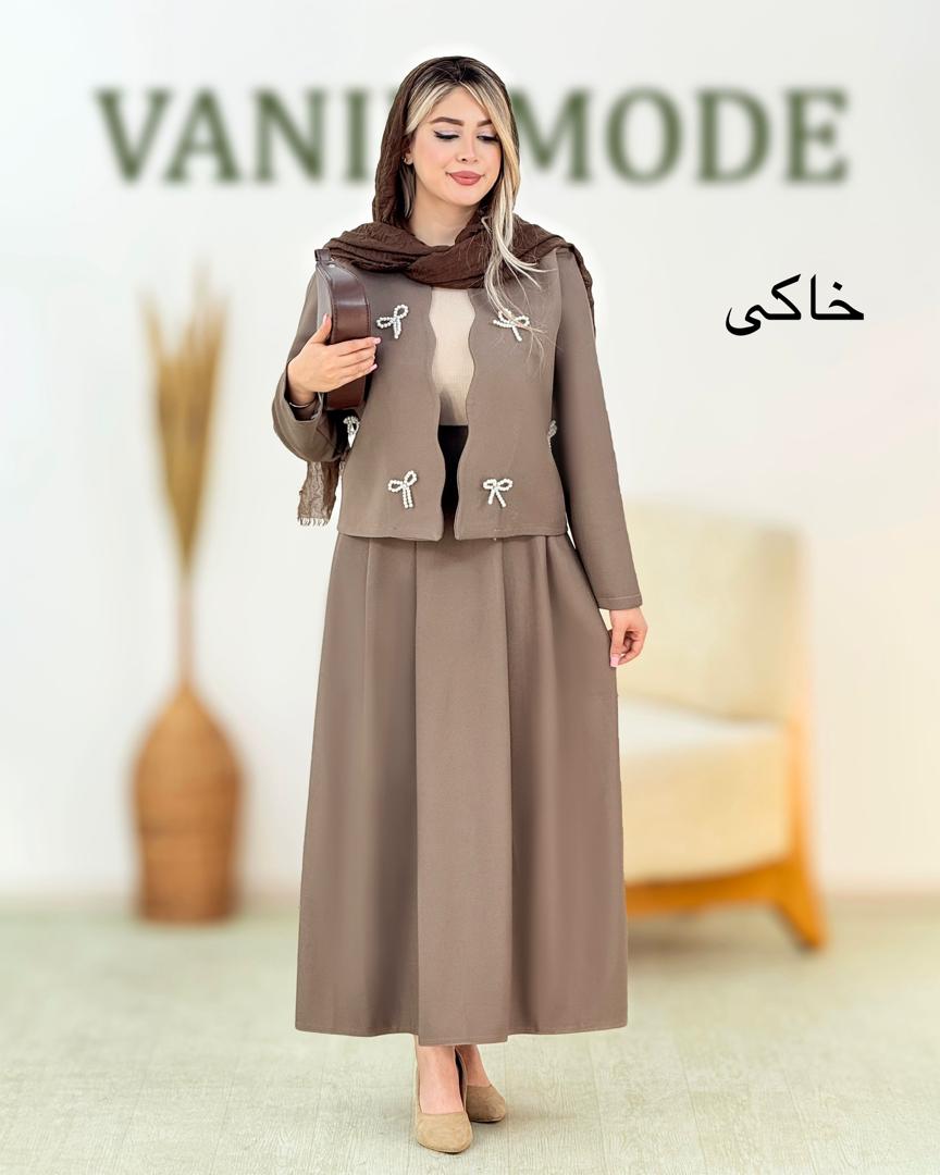 کت دامن مجلسی مروارید دوزی کد i159