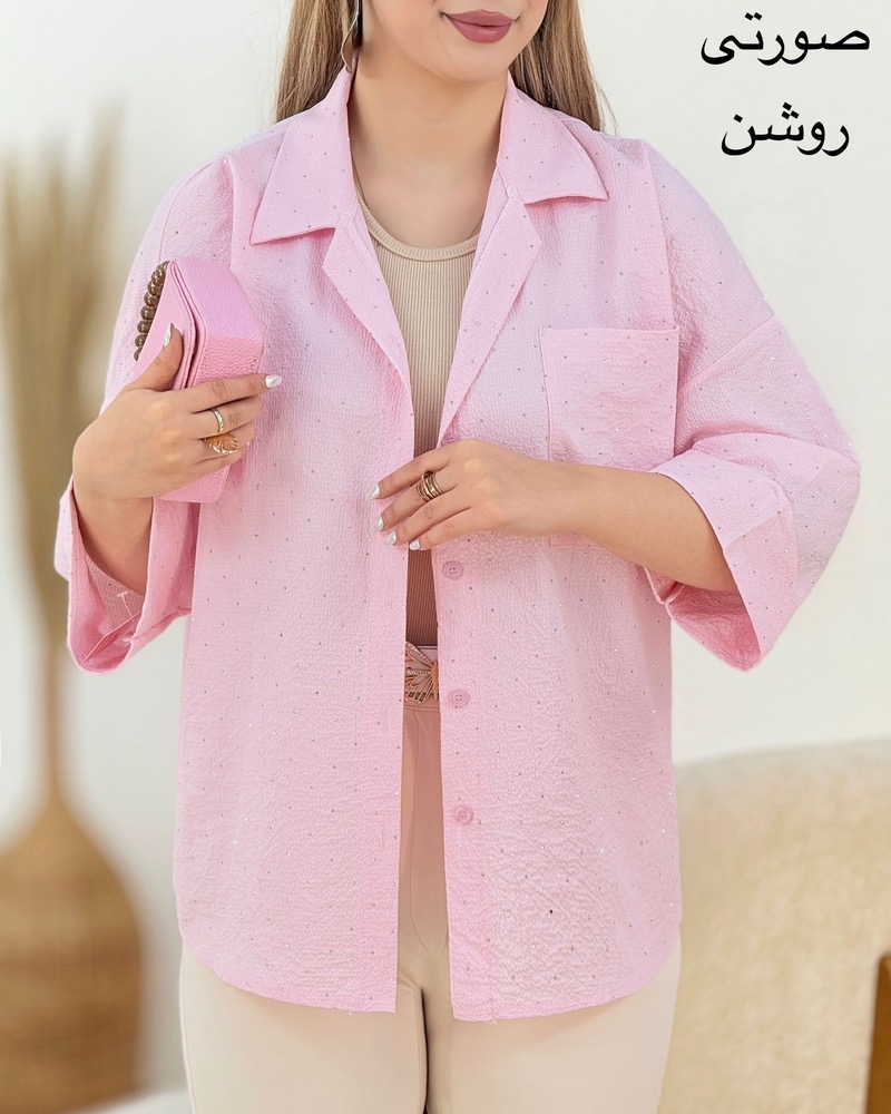 شومیز نگینی جیب دار ینزی کد i277