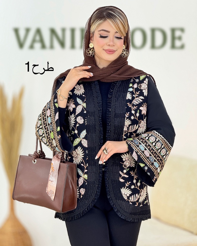 کت یقه توری خرجکار کد i176