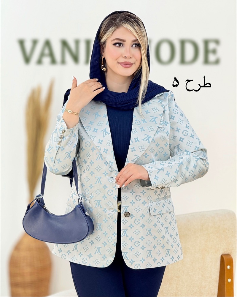 کت یقه انگلیسی طرح دار ژاکارد کد i034