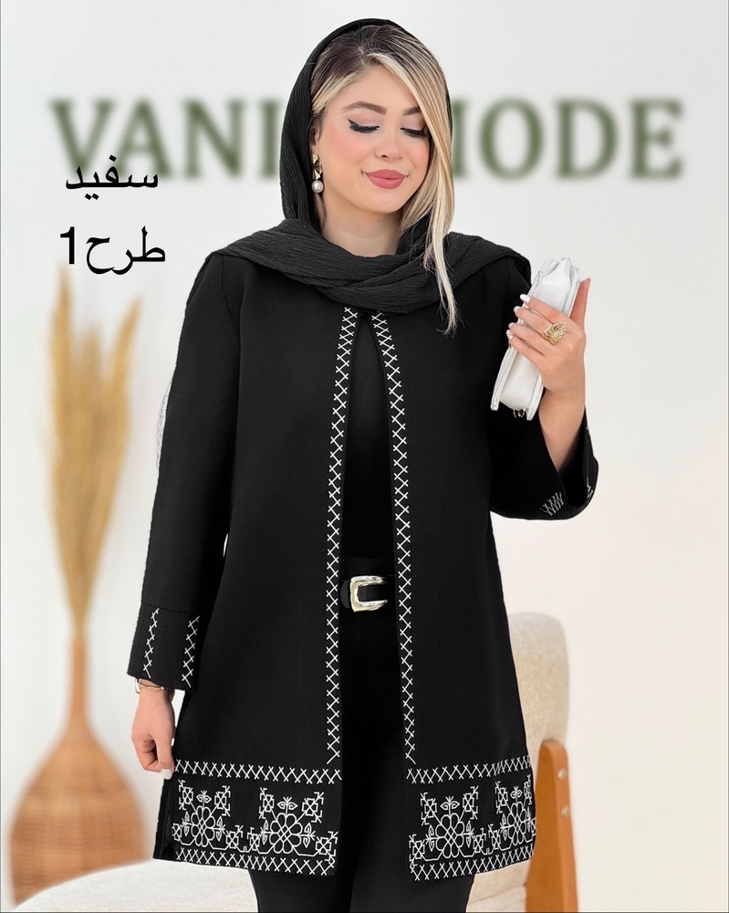 مانتو مشکی پایین گلدوزی کد i174
