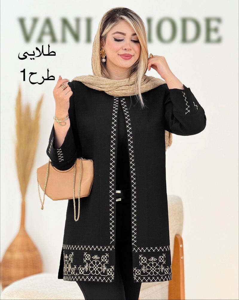مانتو مشکی پایین گلدوزی کد i174