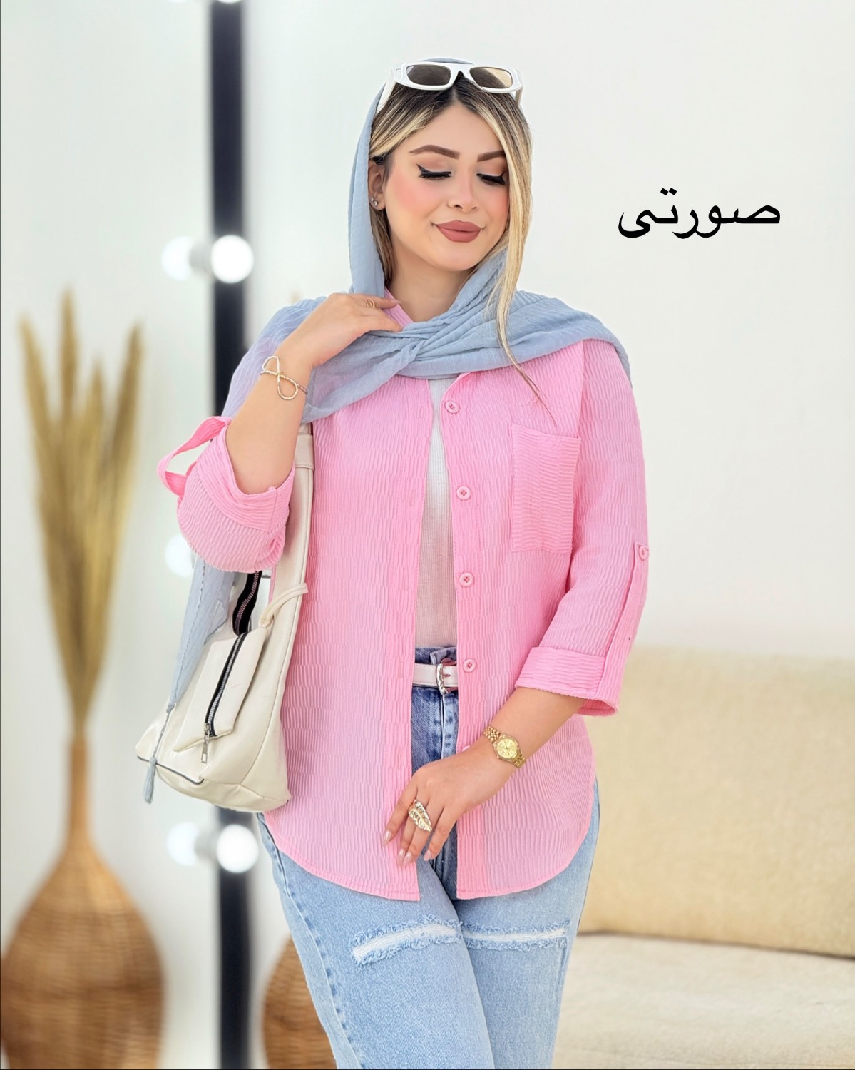 شومیز ینزی تک جیب رنگی کد i351