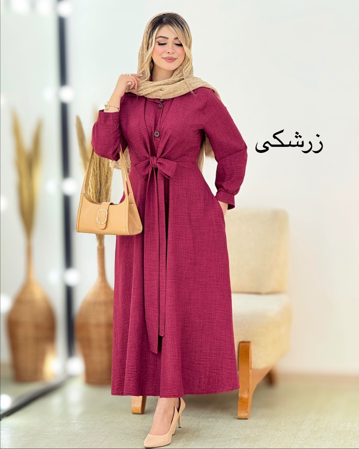 پیراهن شانتون مچ‌دار کد i385