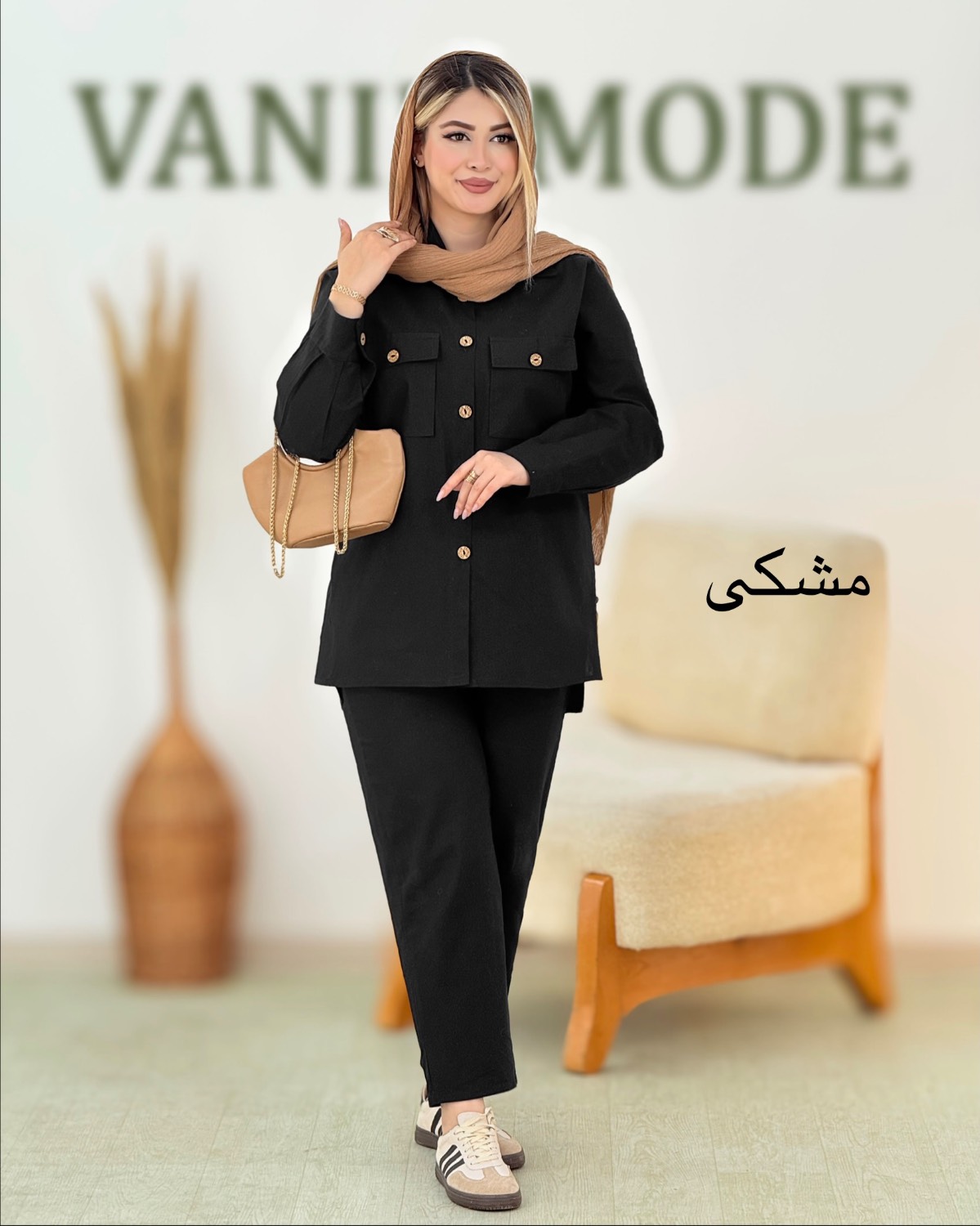 مانتو و شلوار لینن جلو جیب کد i315