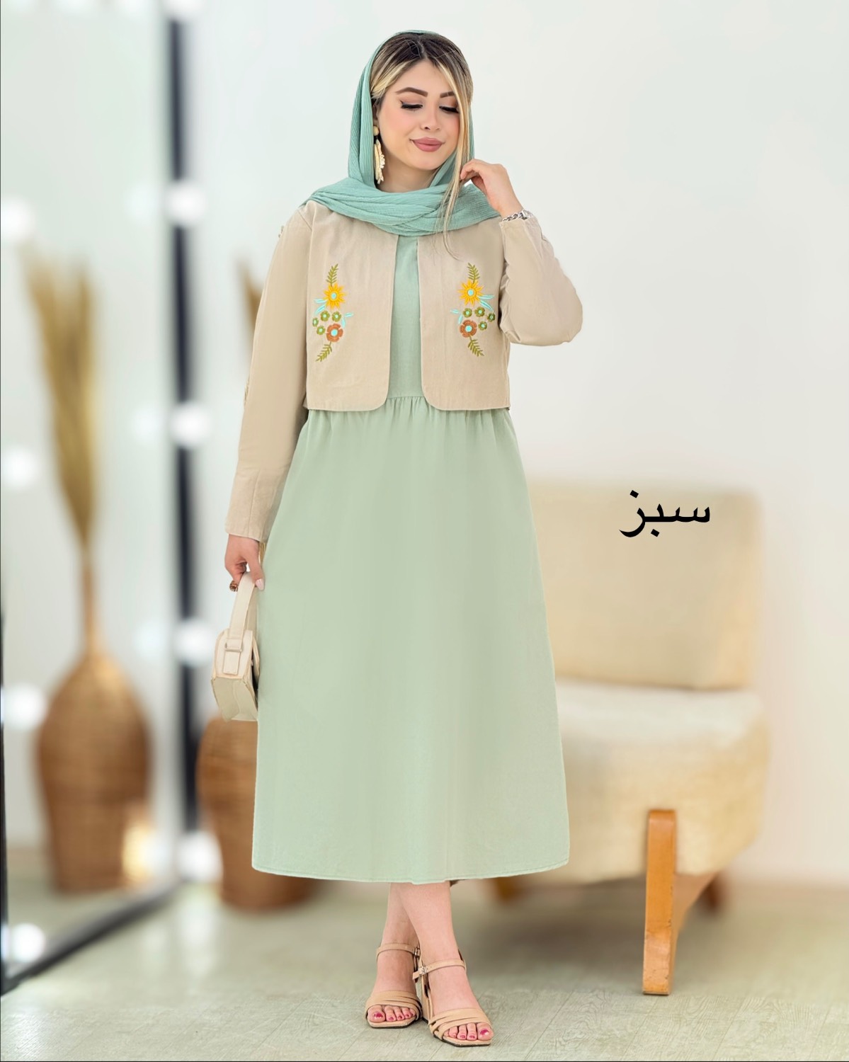کت سارافون گلدوزی لینن کد i362