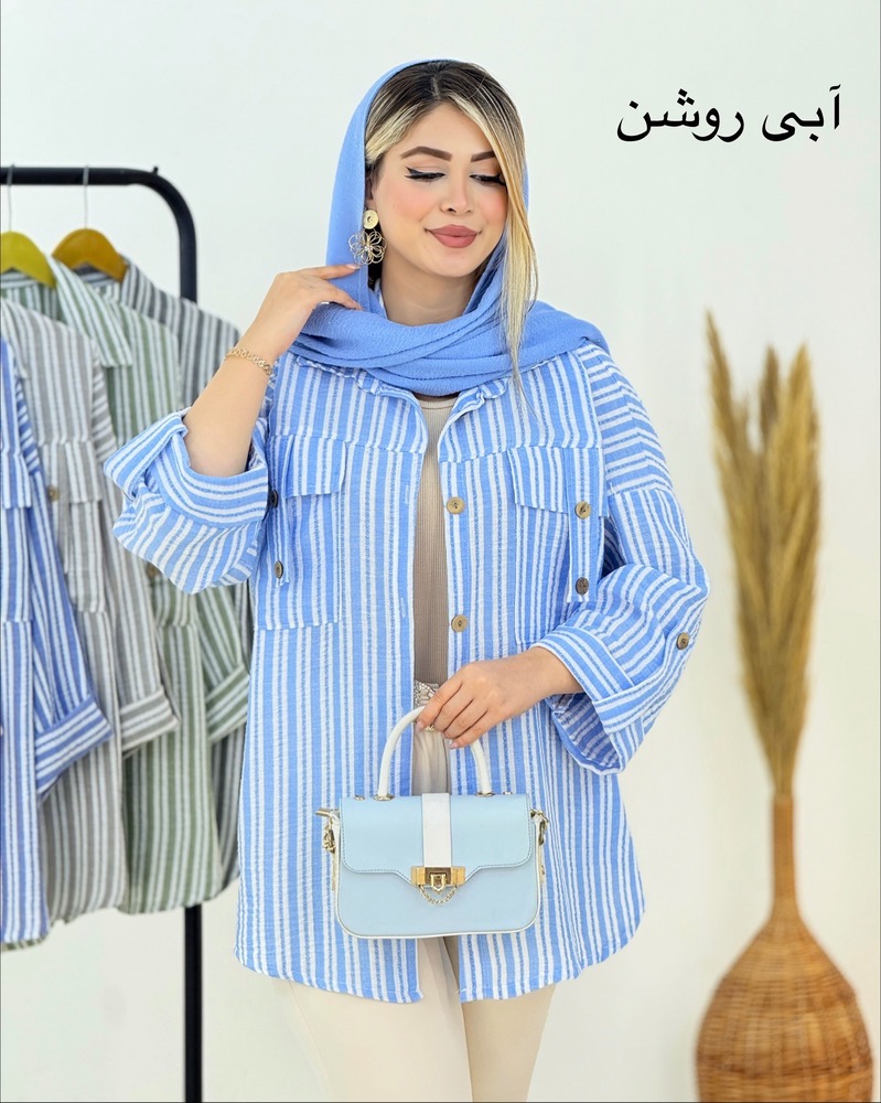 شومیز صلیبی راه راه لینن کد i322