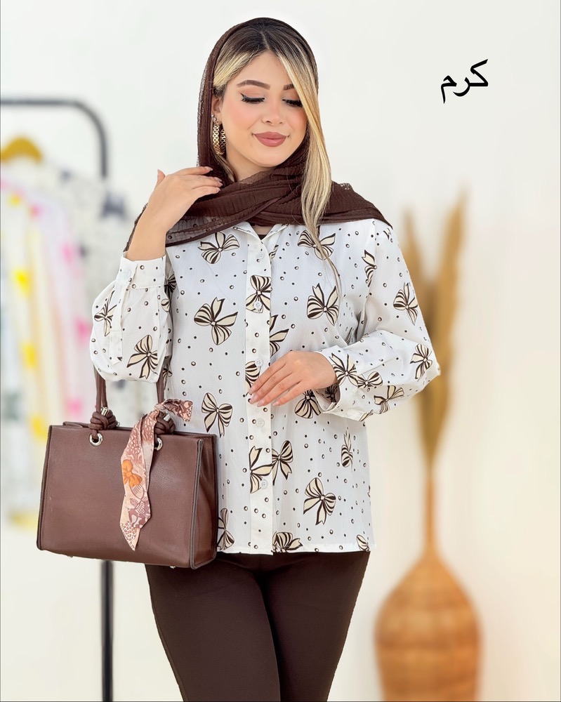 شومیز پاپیون ینزی چاپی کد i347