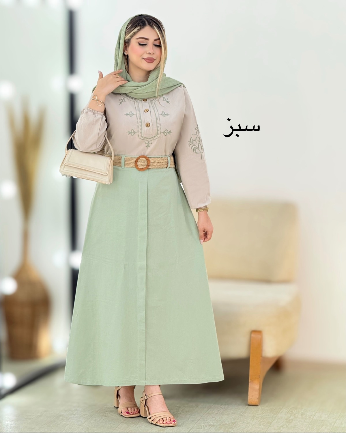 ست شومیز و دامن گلدوزی لینن کد i363