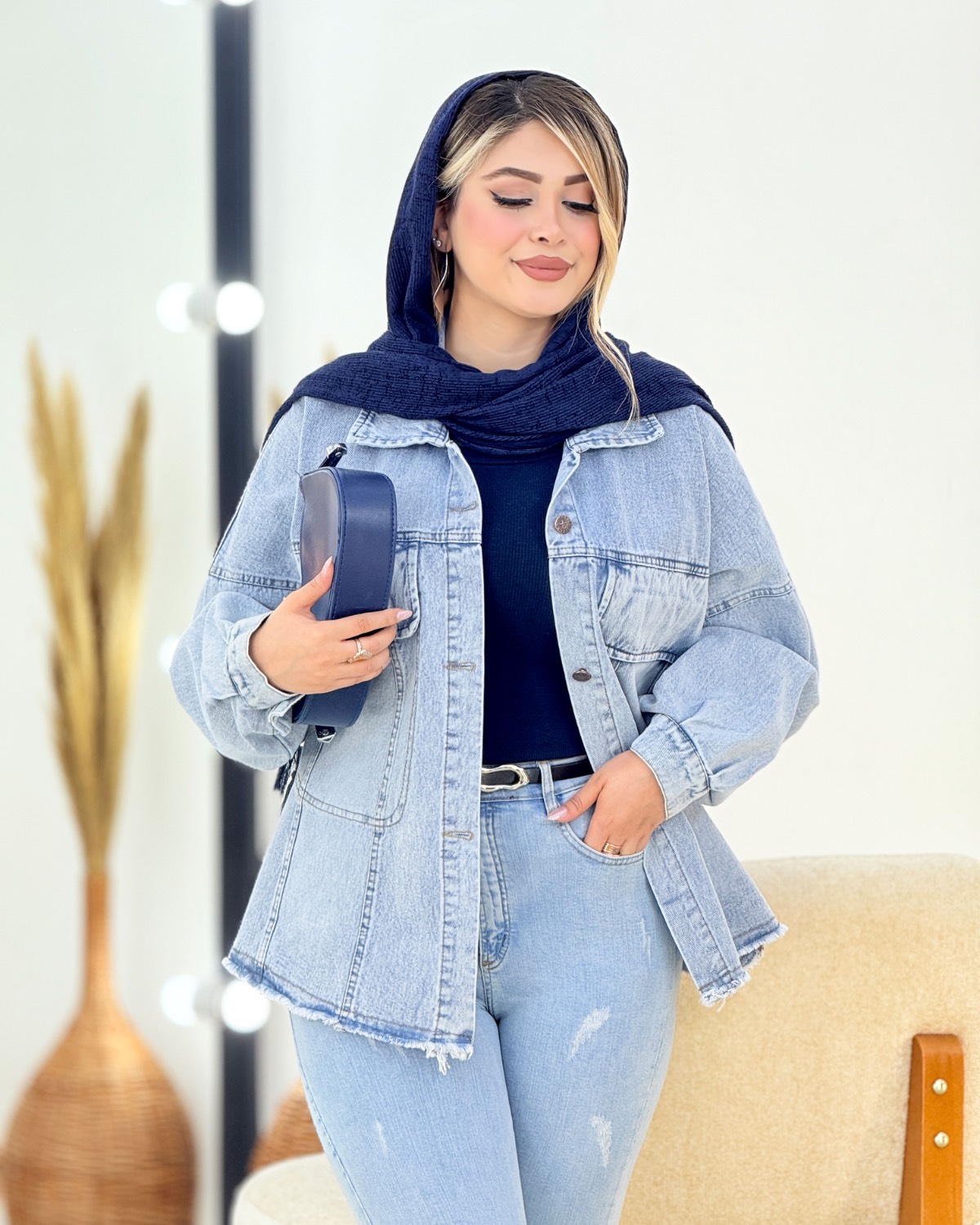 مانتو جین پایین ریش‌دار کد i335