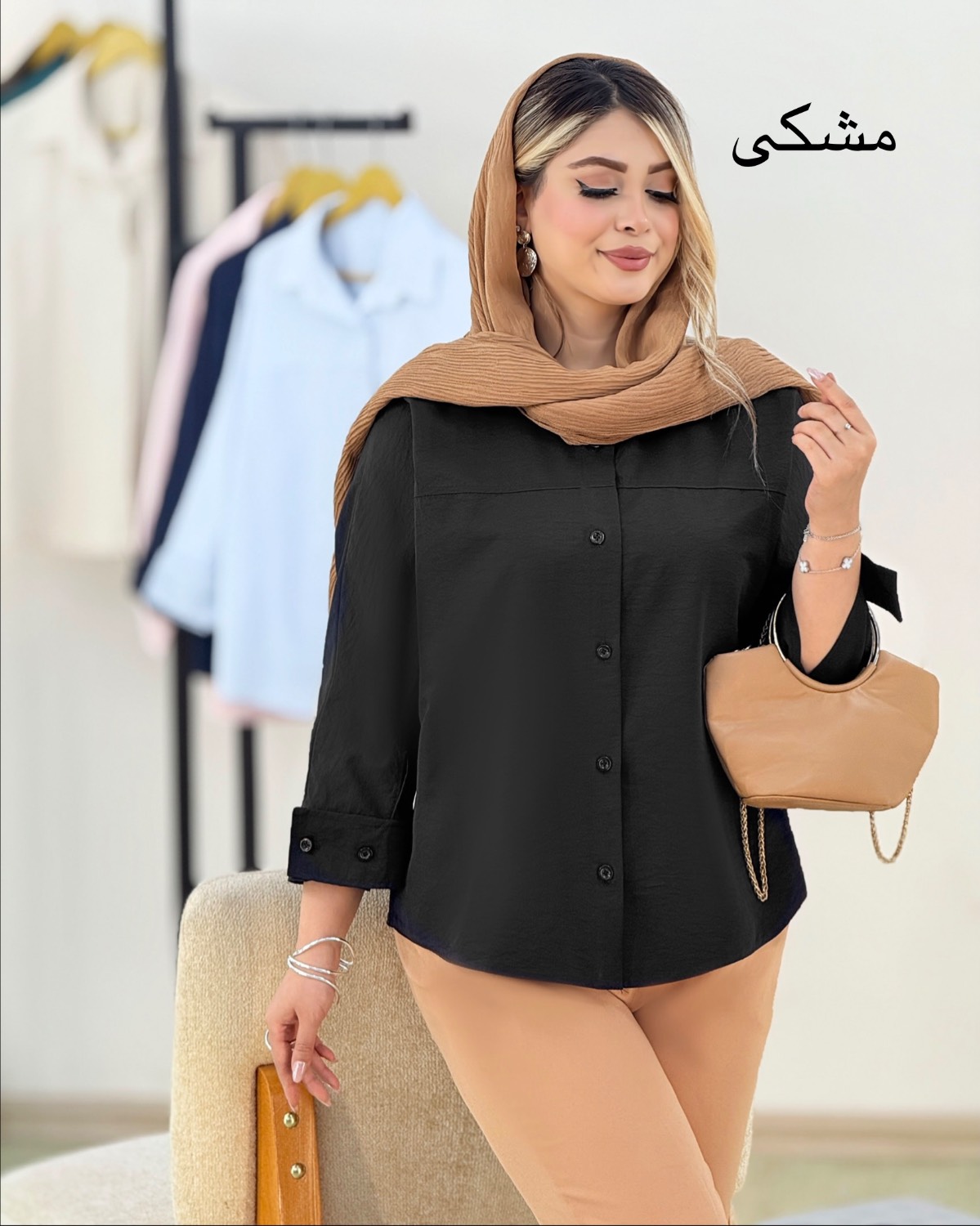 شومیز یقه مردانه سیلک کد i365