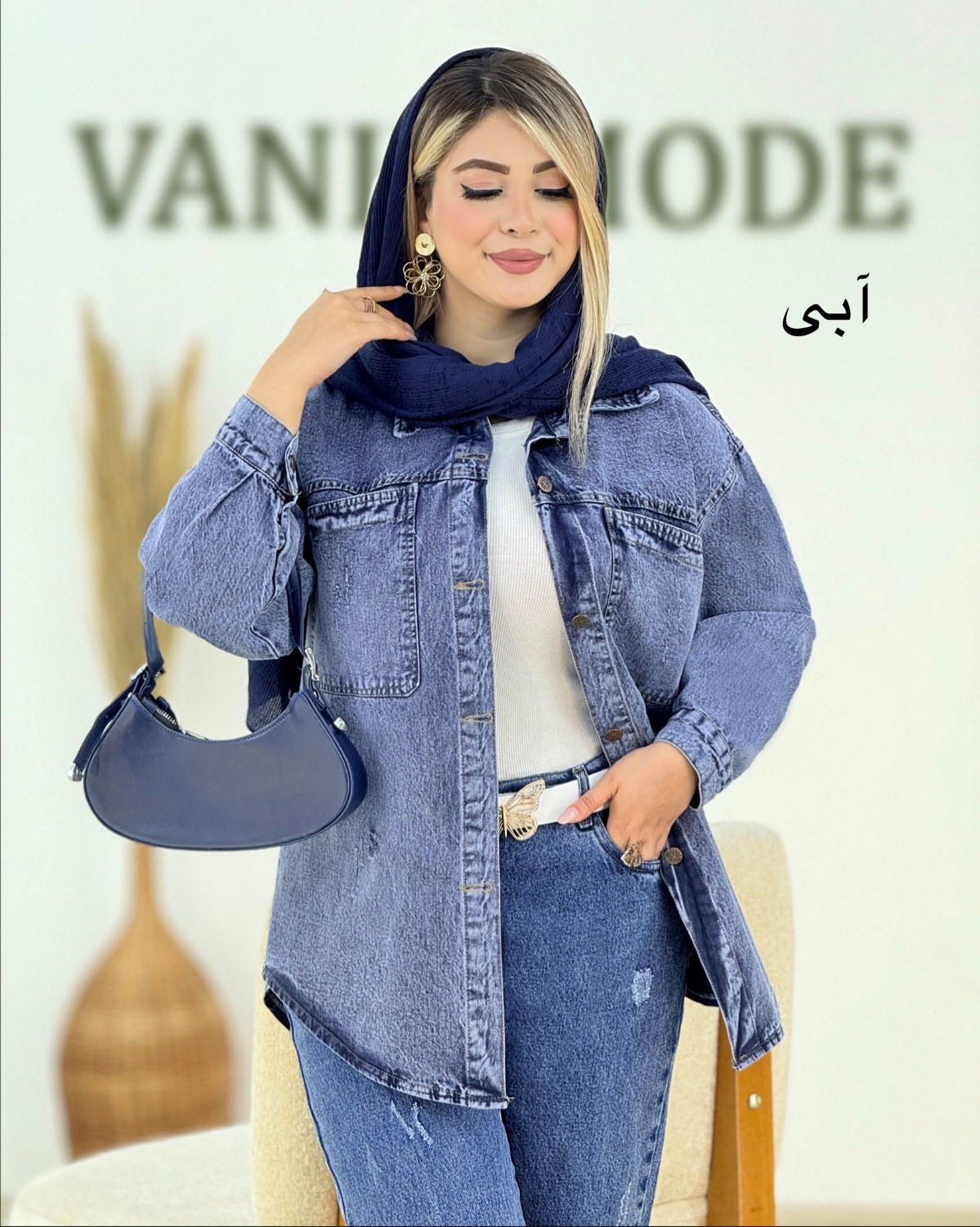 مانتو جین جیب هلالی کد i336