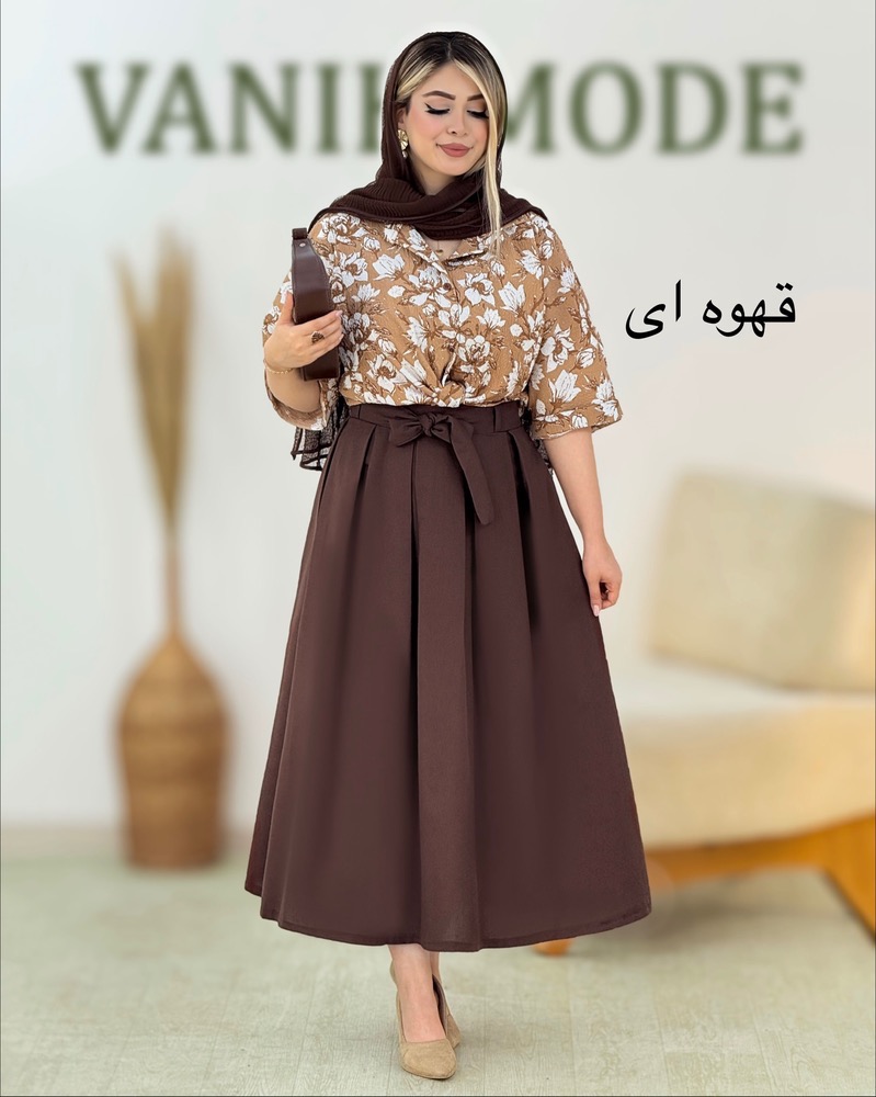 ست شومیز و دامن نگینی گره ای کد i296